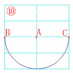 中心、始点、長さ(L)の作図例：