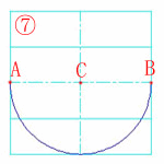 始点、終点、半径(R)の作図例：