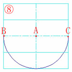 中心、始点、終点(C)の作図例：