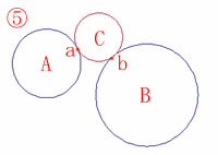 接点、接点、半径(T)の作図
